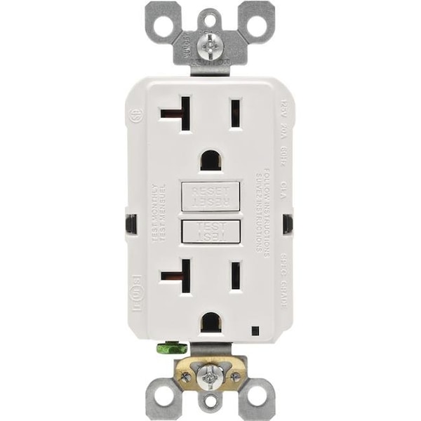 Leviton Leviton Mfg R02-GFNT2-0KW Self-Test GFCI Outlet; White - 20 A & 125 V 1985860 - main